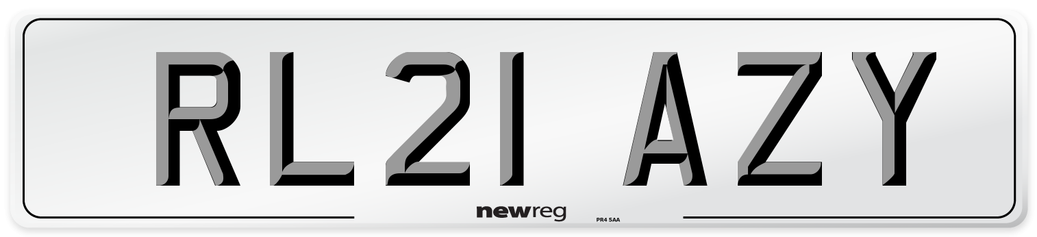 RL21 AZY Number Plate from New Reg